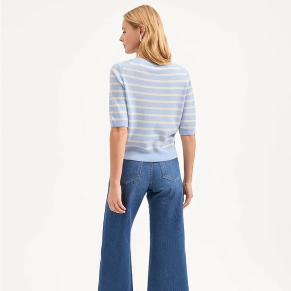 🆕 VERONICA BEARD Shana Cashmere Striped Sweater - Picture 5 of 5